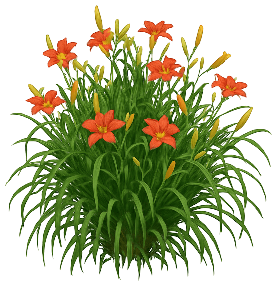 Orange Red Daylily Early To Midsummer Rebloomer 'Alabama Jubilee' (Hemerocallis 'Alabama Jubilee') - Perennials