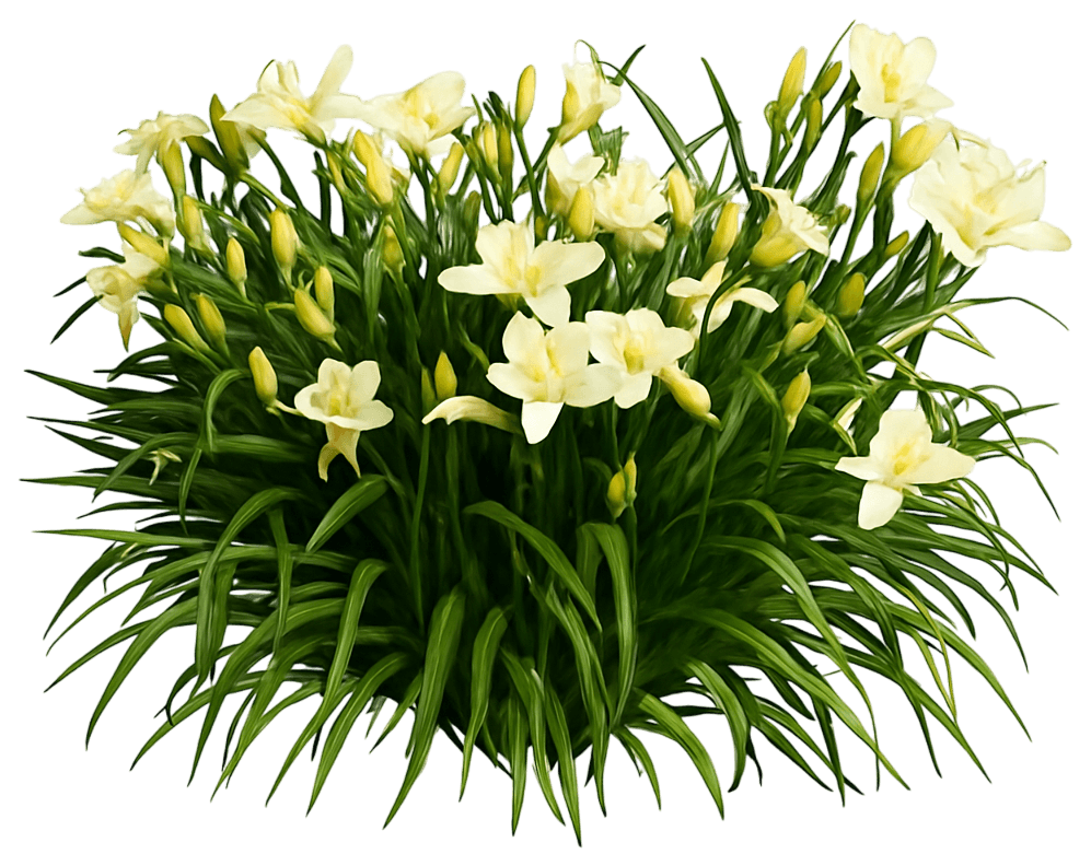 White Daylilly 'White Temptation' (Hemerocallis 'White Temptation') - Perennials