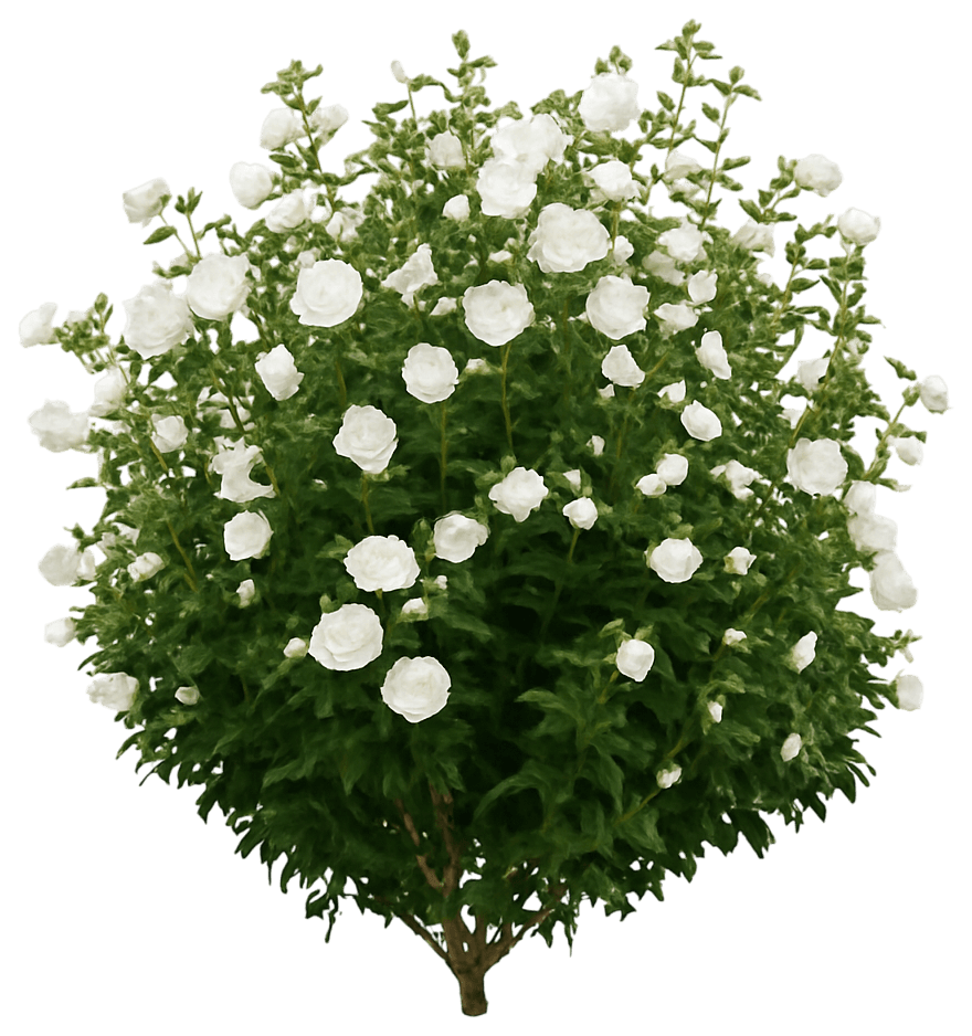 Rose Of Sharon 'Notwoodtwo' Pp12612 White Chiffon® Pp12612 White Chiffon® (Hibiscus Syriacus 'Notwoodtwo') - Flowering Trees