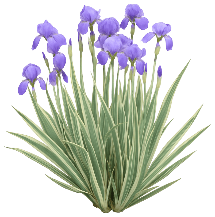 Sweet Iris 'Albo Variegata' (Iris Pallidia 'Albo Variegata') - Perennials