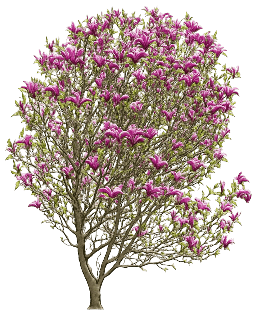 Pink - Purple Magnolia 'Susan' (Magnolia Soulangeana 'Susan') - Flowering Trees