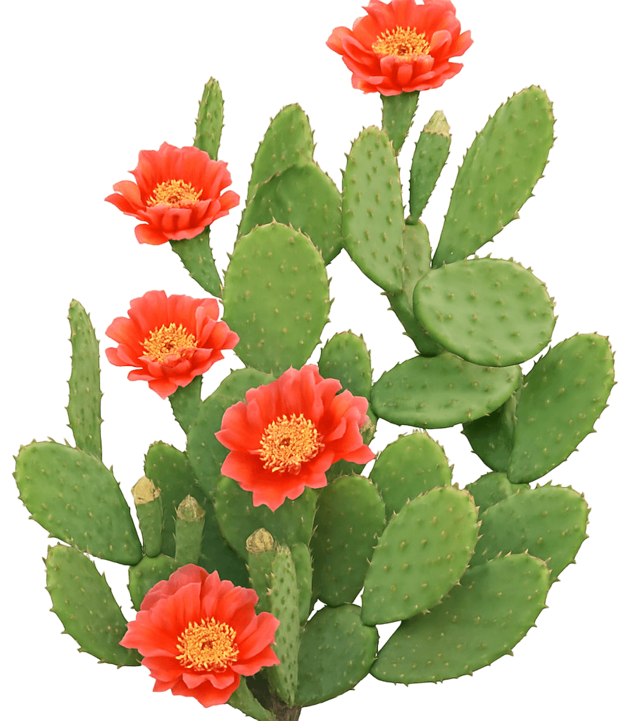 Prickly Pear Cactus 'Ruffled Papaya' (Opuntia Walk In Beauty™ 'Ruffled Papaya') - Succulents