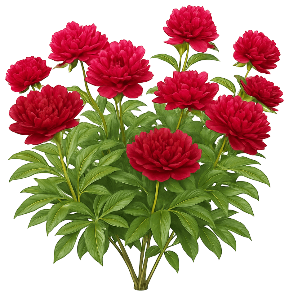 Double Red Peony 'Old Faithful' (Paeonia 'Old Faithful') - Perennials