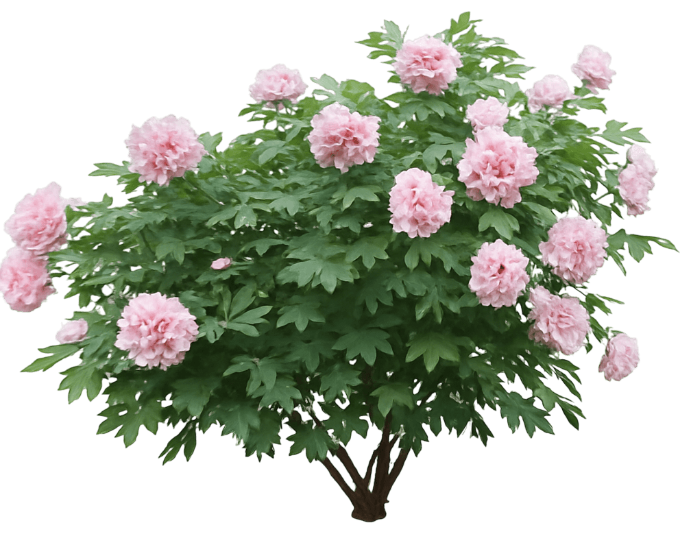 Rosy Jade Tree Peony 'Pink' (Paeonia Suffruticosa 'Pink') - Ground Layers