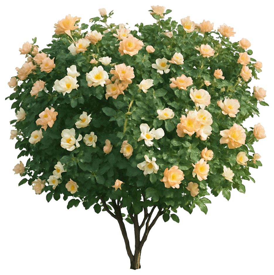 Fragrant Multicolor Orange Yellow Peach Shrub Roses 'Morden Sunrise' (Rosa Pp13969 'Morden Sunrise') - Ground Layers