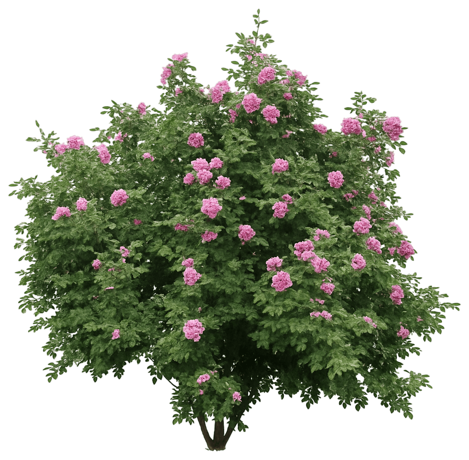 Fragrant Lilac Pink Shrub Rose 'Therese Bugnet' (Rosa 'Therese Bugnet') - Ground Layers