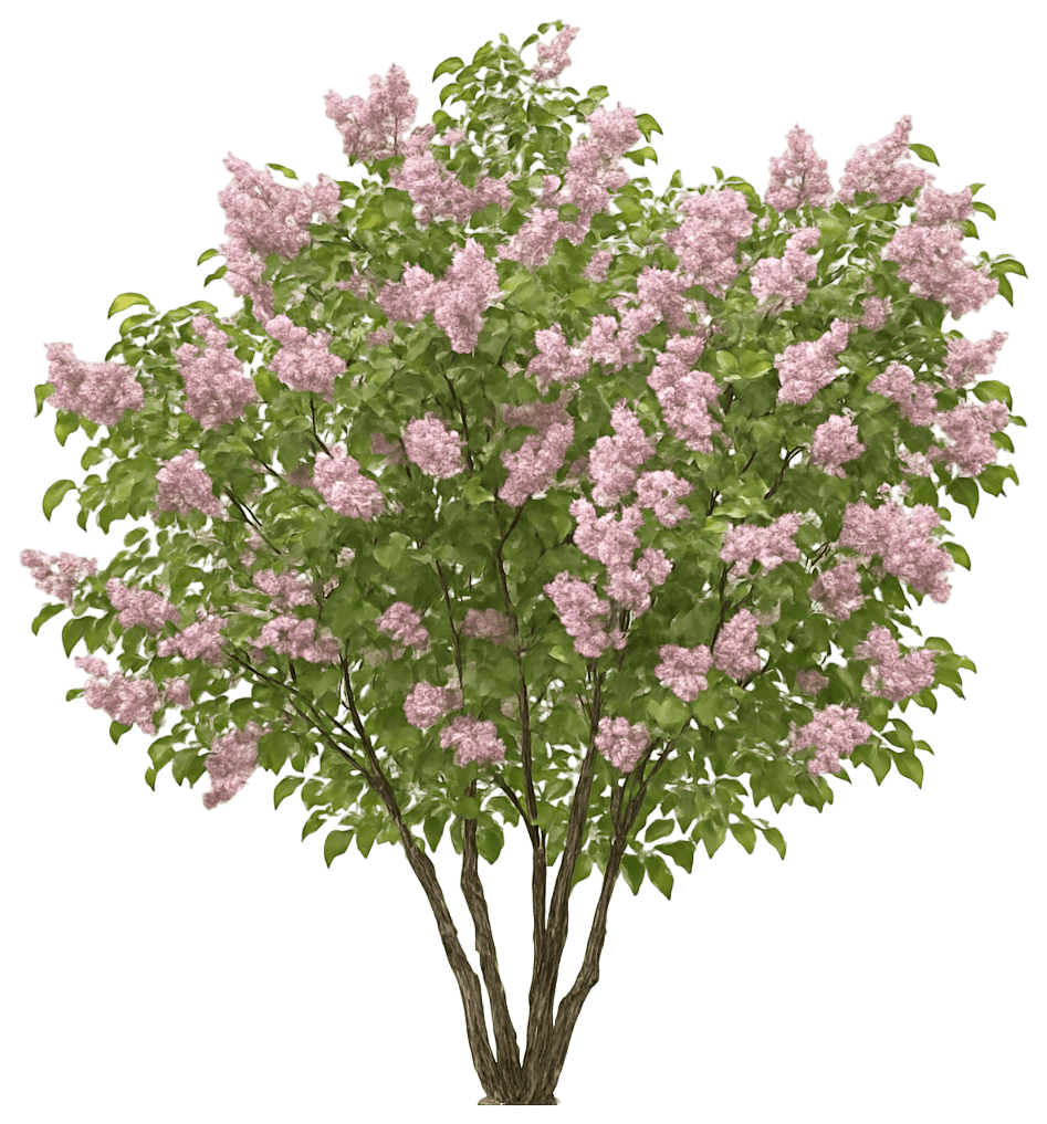 Mid Blooming Purple-Pink Lilac 'Katherine Havemeyer' (Syringa Vulgaris 'Katherine Havemeyer') - Ground Layers